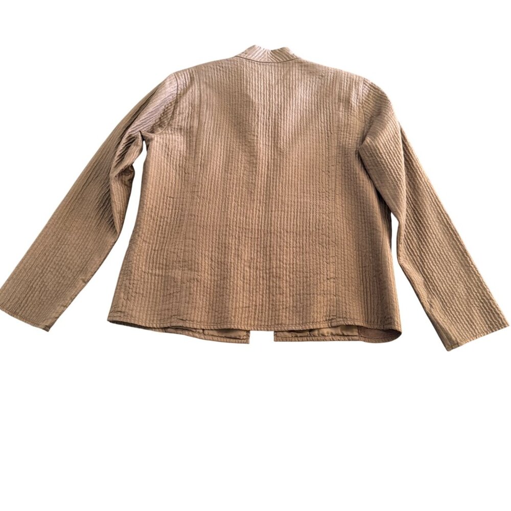Eileen Fisher Women's 100% Silk Open Front Textured LS Blazer Top, Size XS - Picture 2 of 7